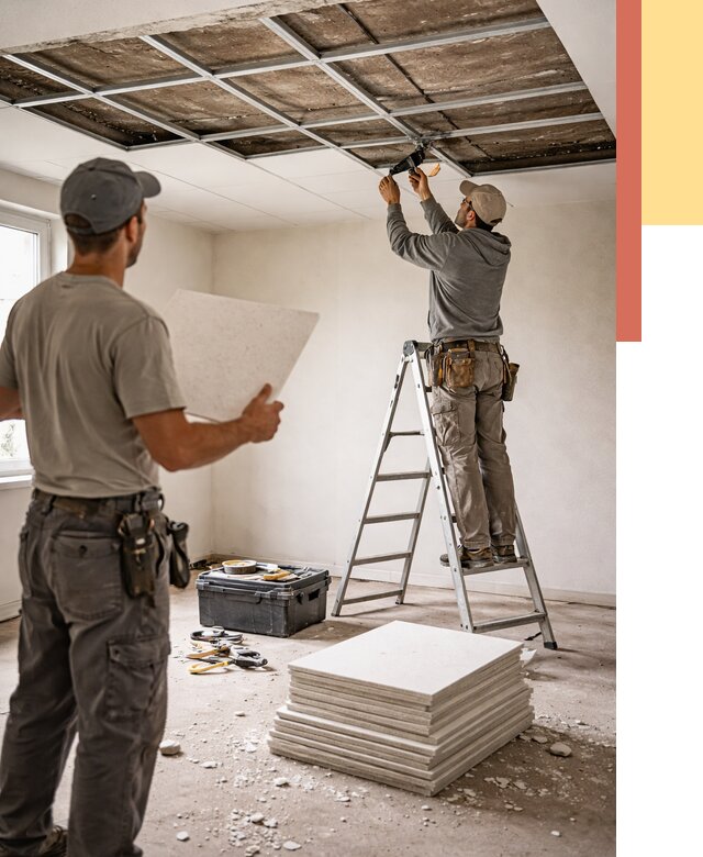 Замена плит подвесного потолка в Краснодаре от 1806 руб. быстро и недорого | ОТДЕЛОЧНИК-Ксд