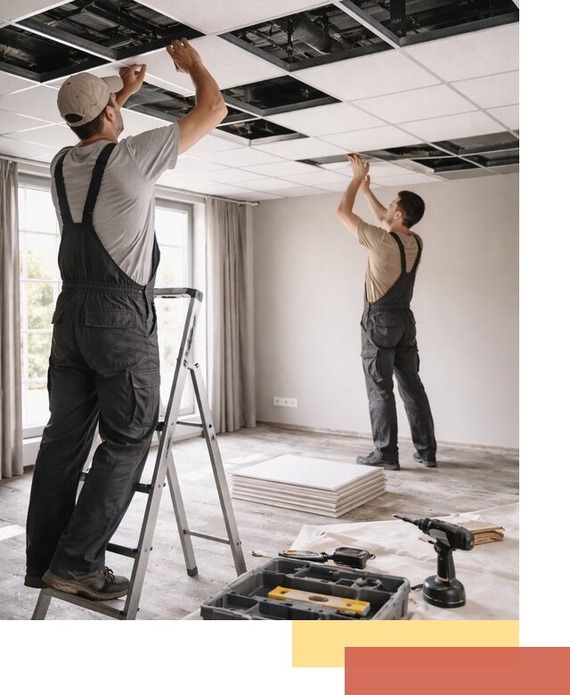 Замена плит подвесного потолка в Краснодаре быстро и качественно