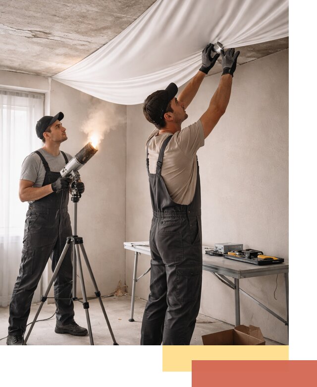 Установка натяжного потолка под ключ в Краснодаре