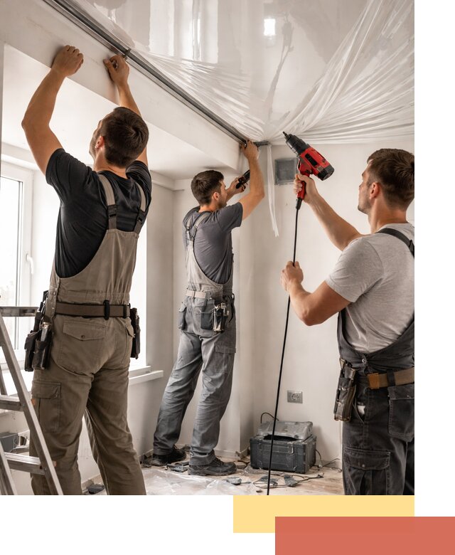 Монтаж глянцевого натяжного потолка в Краснодаре быстро и качественно