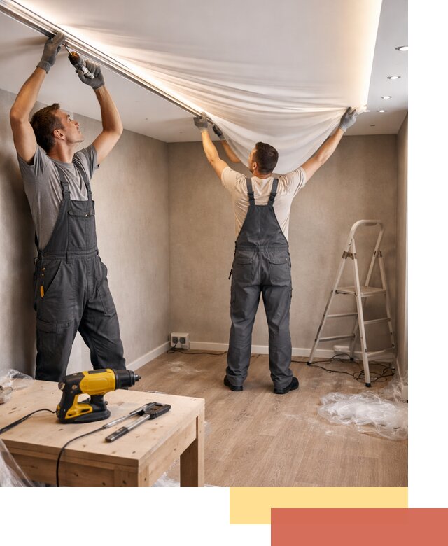 Монтаж натяжного потолка с подсветкой в Краснодаре цена и сроки