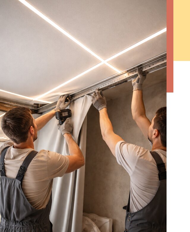 Монтаж натяжного потолка со световыми линиями в Краснодаре от 1238 руб. | ОТДЕЛОЧНИК-Ксд