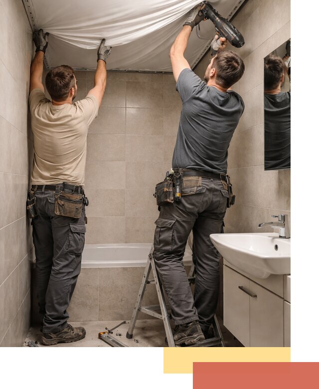 Монтаж натяжного потолка в ванной в Краснодаре быстро и качественно