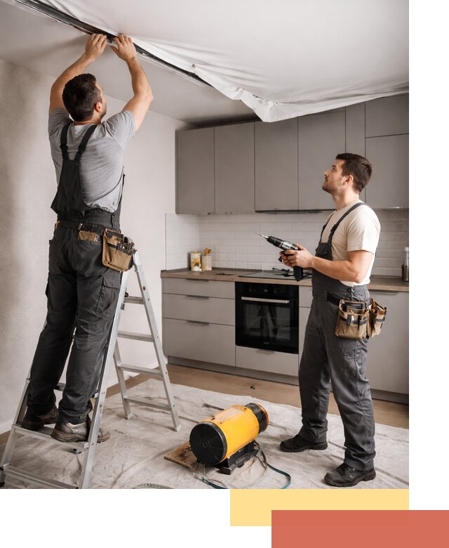 Монтаж натяжного потолка на кухне в Краснодаре