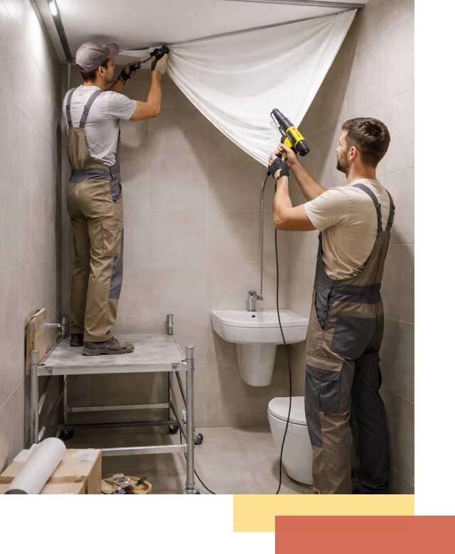 Монтаж натяжного потолка в санузле в Краснодаре