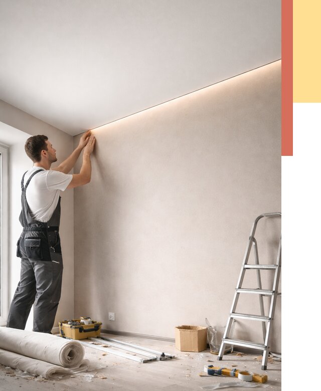 Теневые натяжные потолки в Краснодаре от 8462 руб. под ключ | ОТДЕЛОЧНИК-Ксд