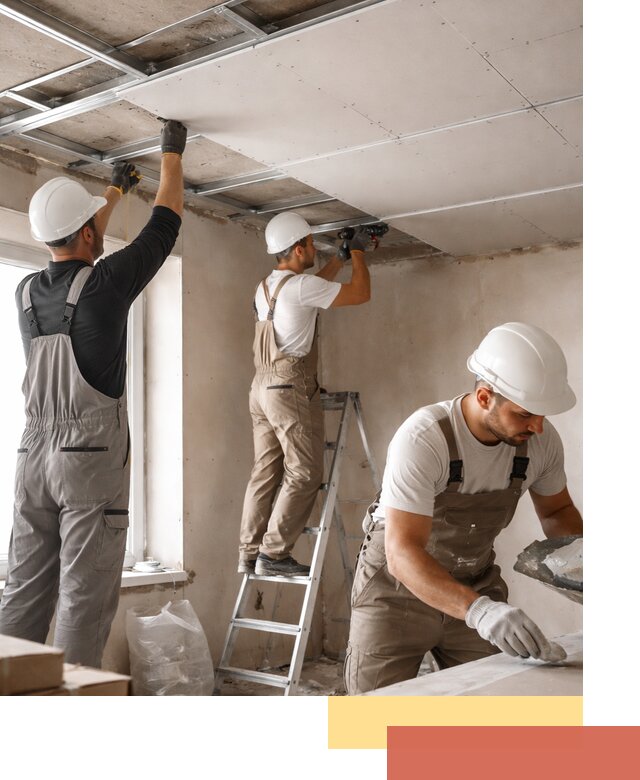 Одноуровневый потолок из гипсокартона в Краснодаре — монтаж и отделка