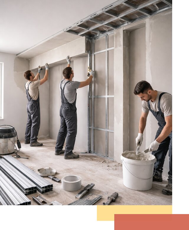 Монтаж потолка из гипсокартона с нишей в Краснодаре