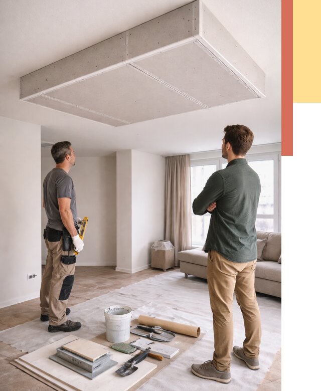 Короб на потолке из гипсокартона в Краснодаре от 2270 руб. — монтаж и услуги под ключ | ОТДЕЛОЧНИК-Ксд