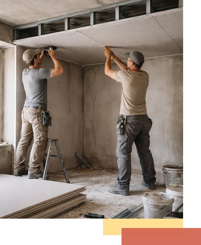 Короб из гипсокартона на потолке под ключ в Краснодаре