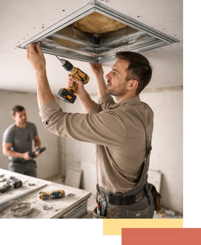 Монтаж люка в потолок из ГКЛ в Краснодаре