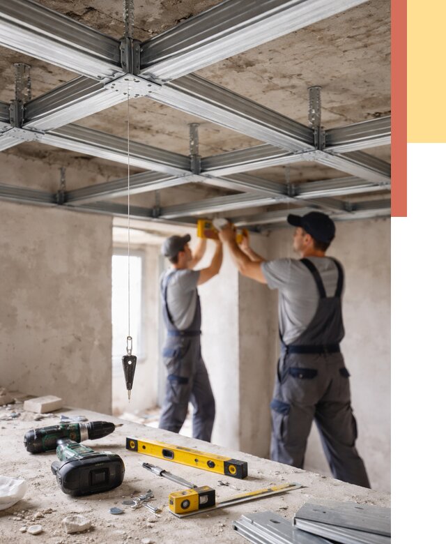 Монтаж каркаса потолка из профиля в Краснодаре от 4644 руб. — услуги ОТДЕЛОЧНИК-Ксд