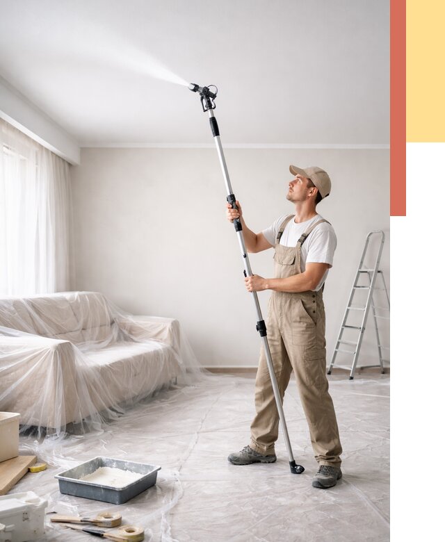 Покраска потолка краскопультом в Краснодаре от 4644 руб. быстро и недорого | ОТДЕЛОЧНИК-Ксд