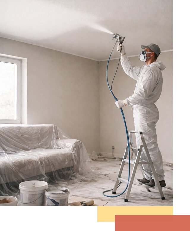 Покраска потолка краскопультом в Краснодаре быстро и качественно