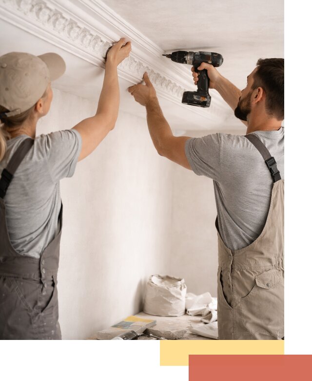 Профессиональный монтаж лепнины на потолок в Краснодаре