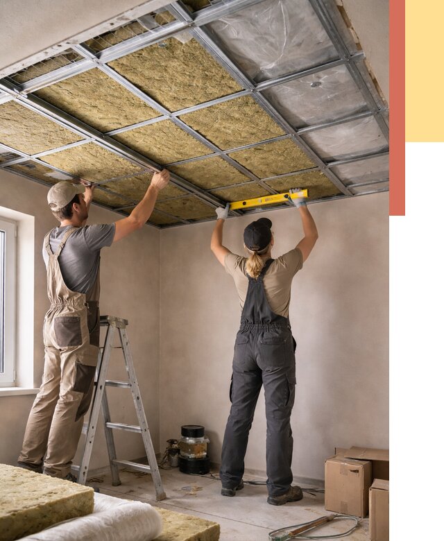 Шумоизоляция потолка в Краснодаре от 1290 руб. под ключ — услуги ОТДЕЛОЧНИК-Ксд