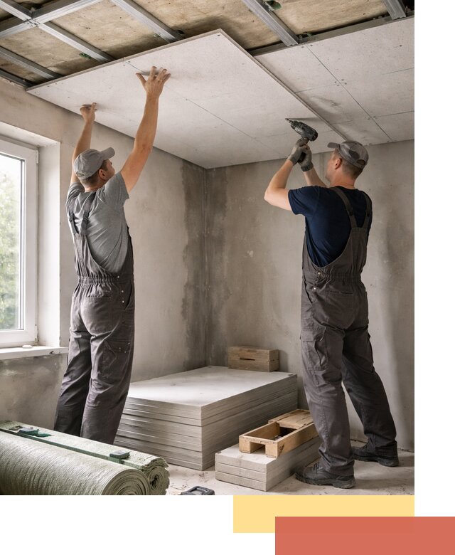 Шумоизоляция потолка панелями ЗИПС в Краснодаре